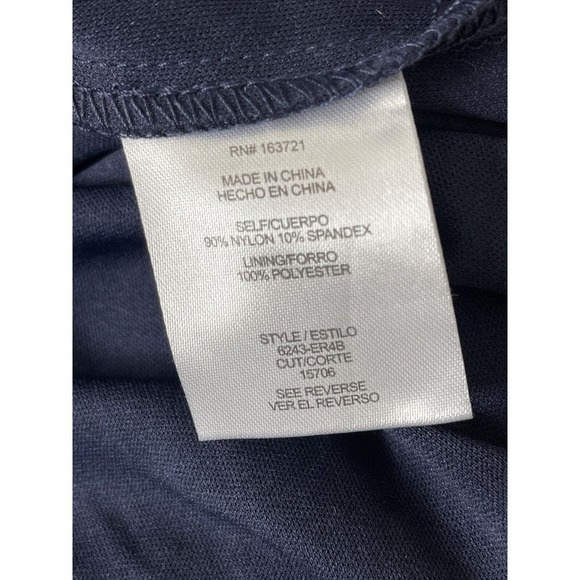 Women's CITY STUDIO 3 Tiers 5 Blue Lace Tea Length Stretch Cocktail Party Dress - Picture 12 of 12